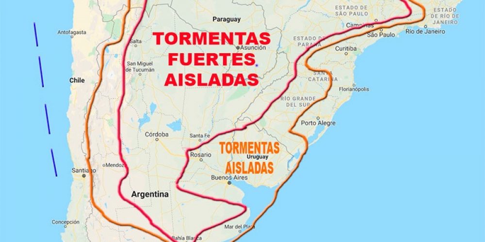 Advierten por tormentas que afectarían a varias provincias y zonas de Entre Ríos