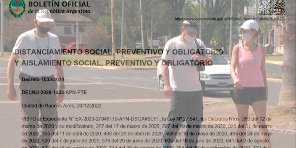Se oficializó el Distanciamiento Social hasta el 31 de enero de 2021: el decreto