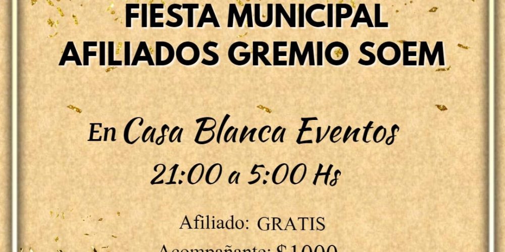 SOEM organiza la Fiesta del Municipal